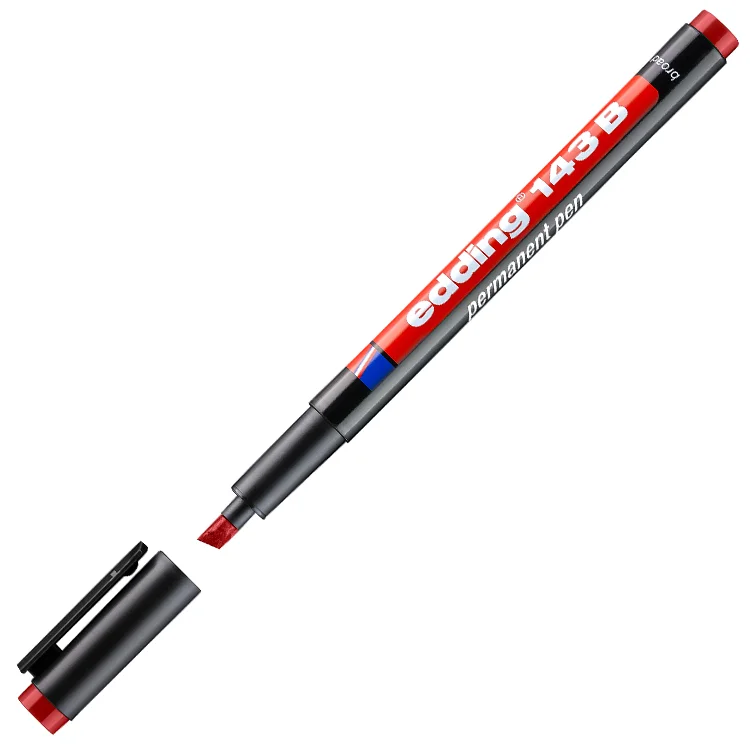 Edding Asetat Kalem 143 B Kesik Uç Kırmızı Ed14302