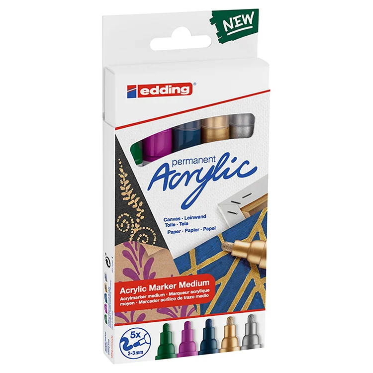 Edding Markör Kalem 5100 Orta Uçlu Akrilik 5li Set Festive Ed5100k5999