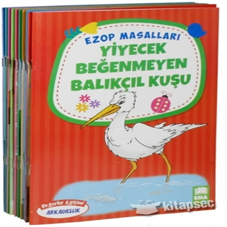 Ema Kitap 1 Ve 2. Sınıf Ezop Masalları Büyük Boy 10 Kitap