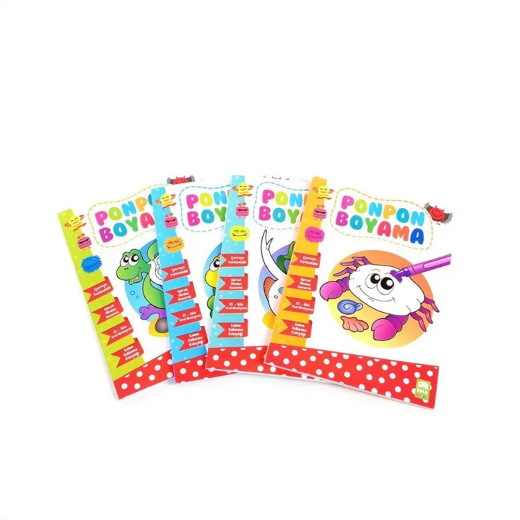 Ema Kitap Ponpon Boyama Kitabı 4 Çeşit