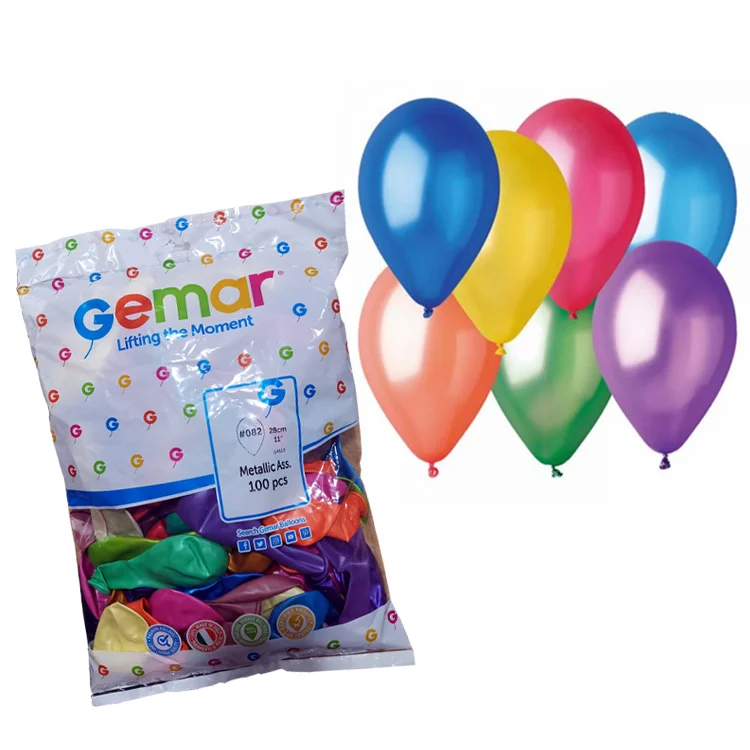 Erbay Gemar Gm110 Metalik Balon İthal 100 Lü_ Karışık Renk-82