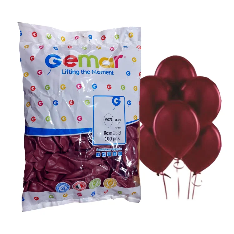 Erbay Gemar Gm110 Metalik Balon İthal 100 Lü_rose Gold-71