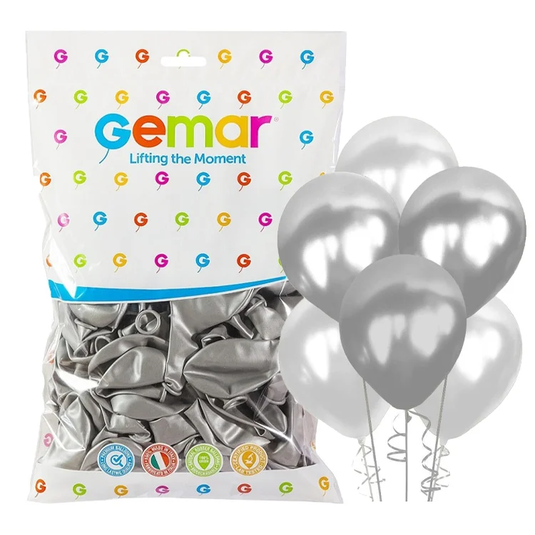 Erbay Gemar Gm110 Metalik Balon İthal 100lü_ Gümüş-38