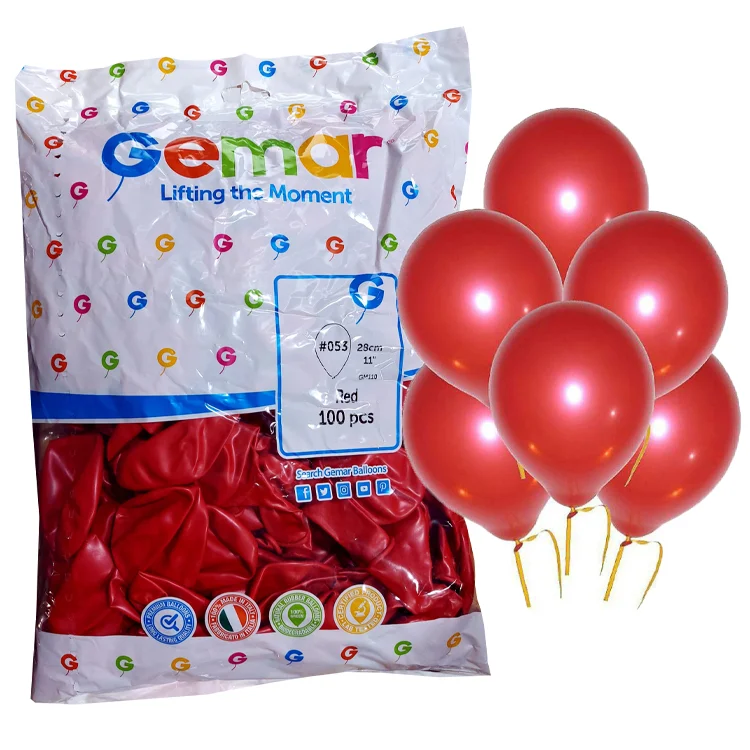 Erbay Gemar Gm110 Metalik Balon İthal 100lü_ Kırmızı-053 Xzy