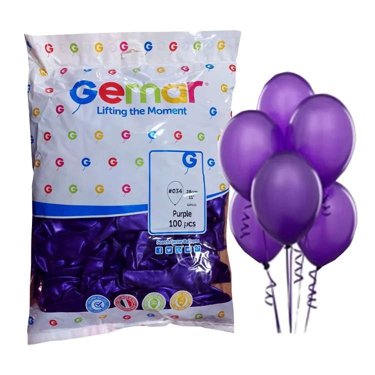 Erbay Gemar Gm110 Metalik Balon İthal 100lü_mor (purple)-34