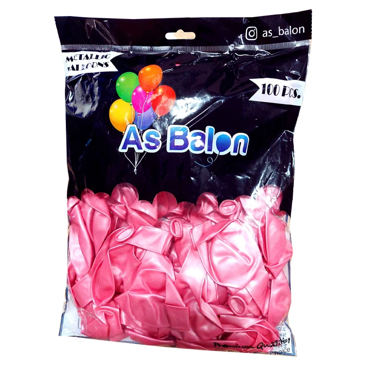 Erbay Metalik Balon Yerli 100 Lü_pembe
