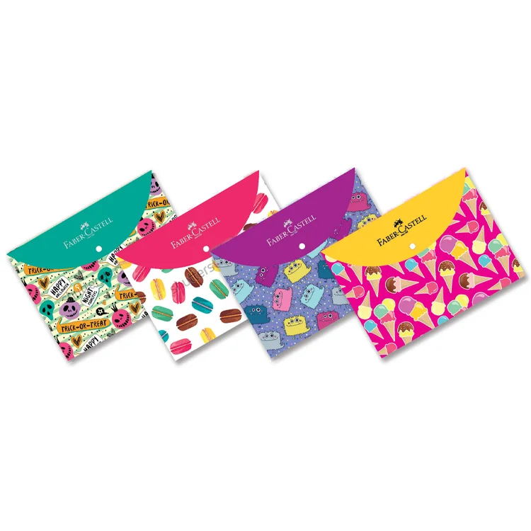 Faber Castell Çıtçıtlı Dosya Trendy 4 Desenli 5075000085