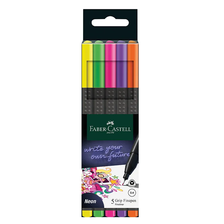 Faber Castell Finepen Kalem Grip 2022 Neon 5x 5020151603000