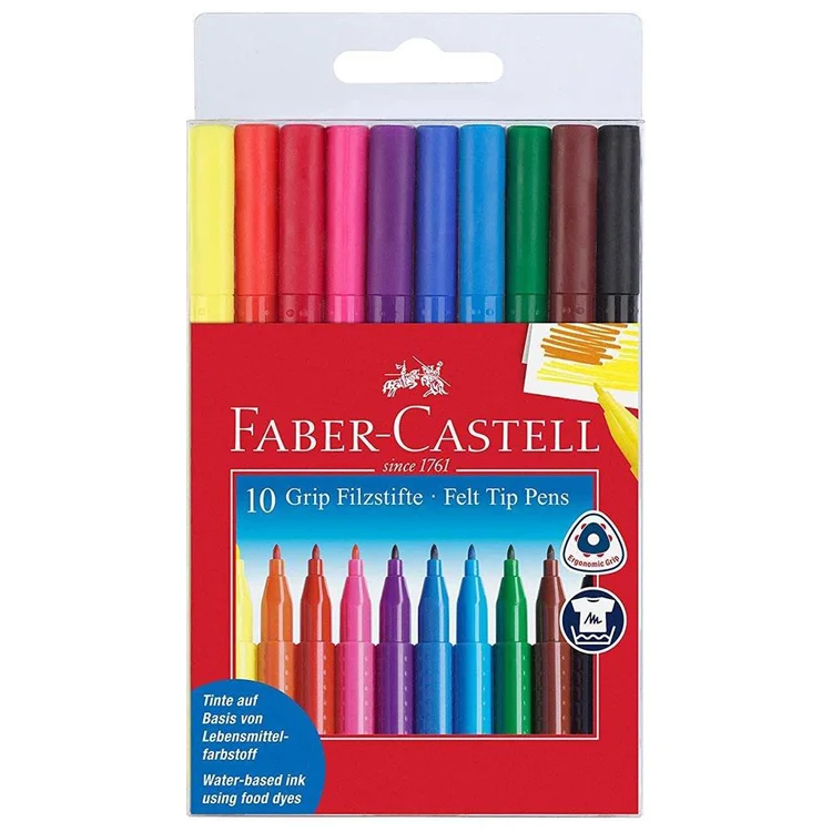 Faber Castell Keçeli Kalem Grip 10lu Poşet 155310