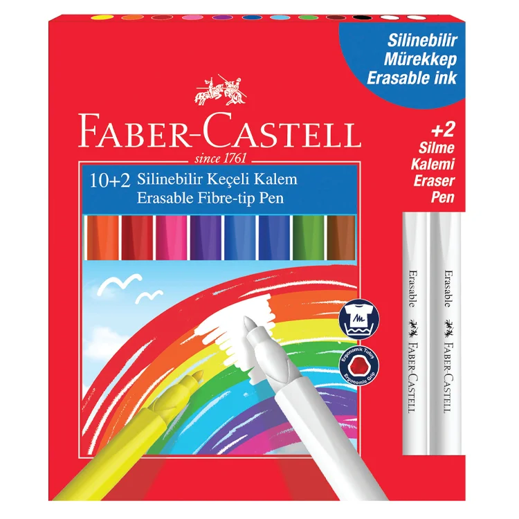 Faber Castell Keçeli Kalem Silinebilir 12 Renk 5062000004000