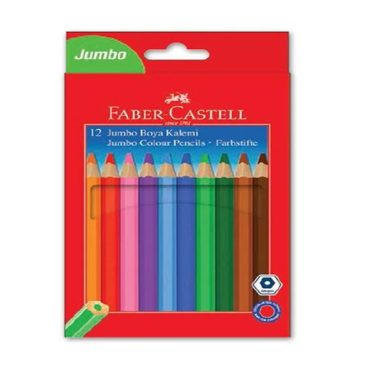 Faber Castell Kuru Boya Kalemi Jumbo 12li Tam Boy 5171951000