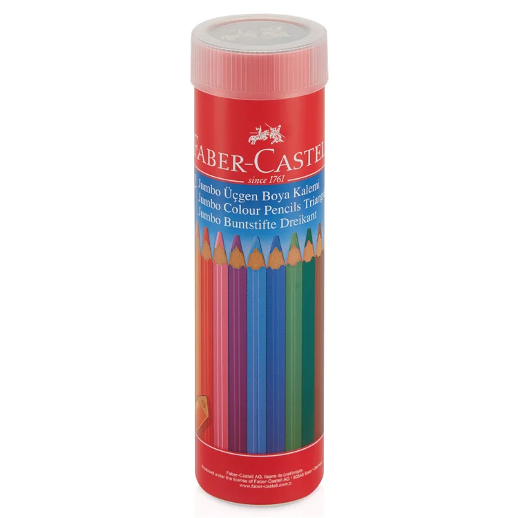 Faber Castell Kuru Boya Kalemi Jumbo Üçgen 12li Tam Boy 5173116615