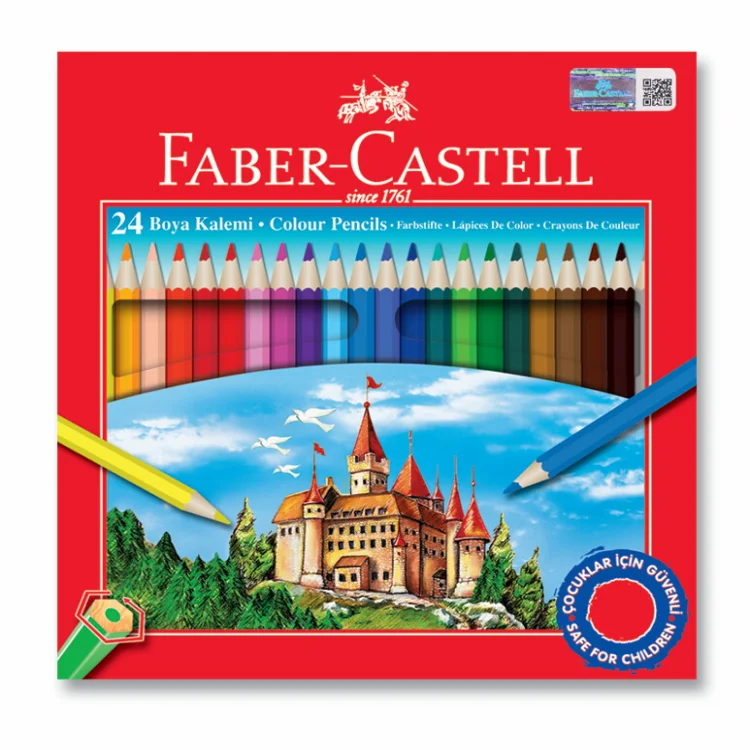 Faber Castell Kuru Boya Kalemi Redline Karton Kapak Kutu 24lü 5171116324000