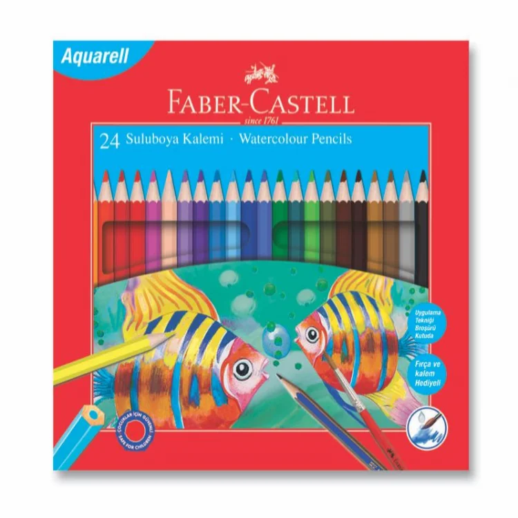 Faber Castell Kuru Boya Kalemi Redline Karton Kutu Aquarel 24lü 5171110624