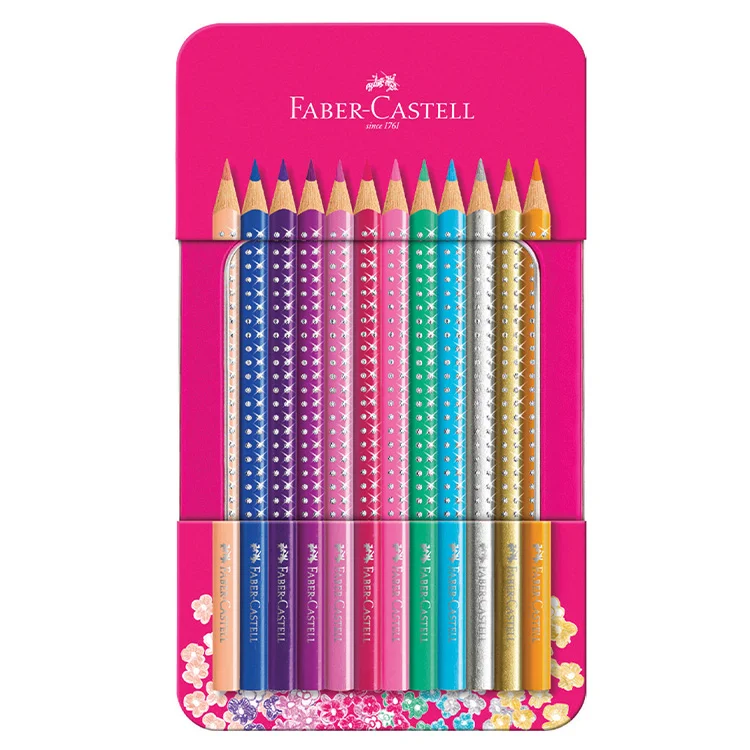 Faber Castell Kuru Boya Kalemi Redline Metal Kutu Parlak Renker Pembe 12li 5171201737000