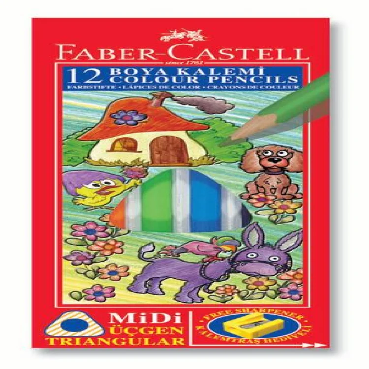 Faber Castell Kuru Boya Kalemi Redline Üçgen 12li 5175133400000