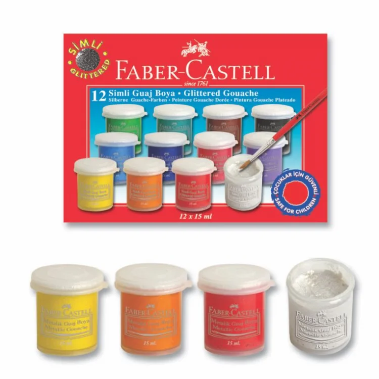 Faber Castell Metalik Guaj Boya 12li X15 Ml 5170160404