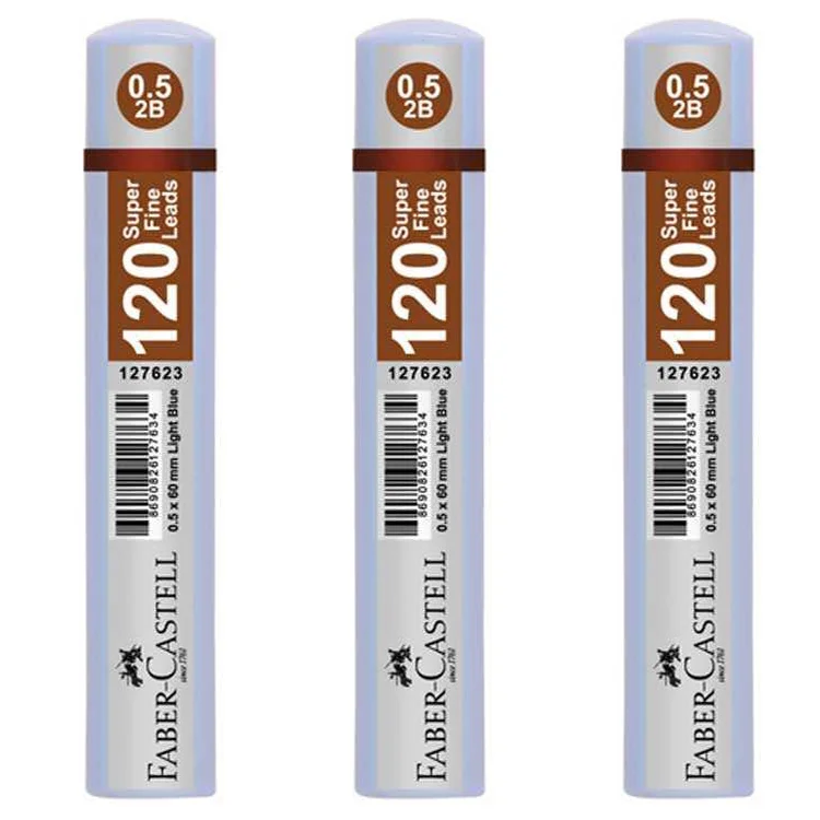 Faber Castell Min Uç Grip 0.5 Mm 2b 60 Mm 120li Açık Mavi Tüp 5090127623000