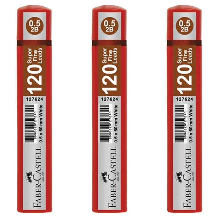 Faber Castell Min Uç Grip 0.5 Mm 2b 60 Mm 120li Kırmızı Tüp 5090127620000