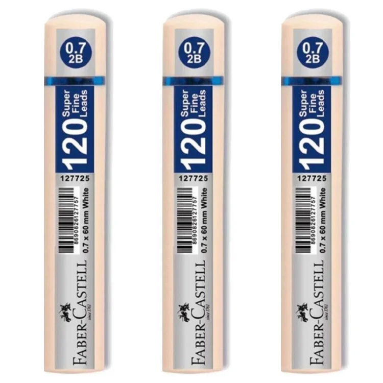 Faber Castell Min Uç Grip 0.7 Mm 2b 60 Mm 120li Beyaz Tüp 5090127725