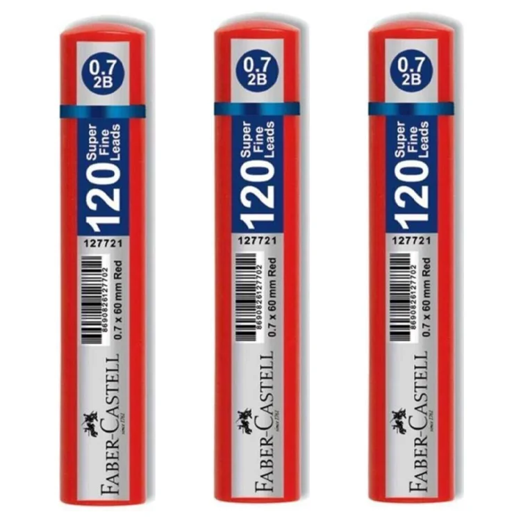 Faber Castell Min Uç Grip 0.7 Mm 2b 60 Mm 120li Kırmızı Tüp 5090127721