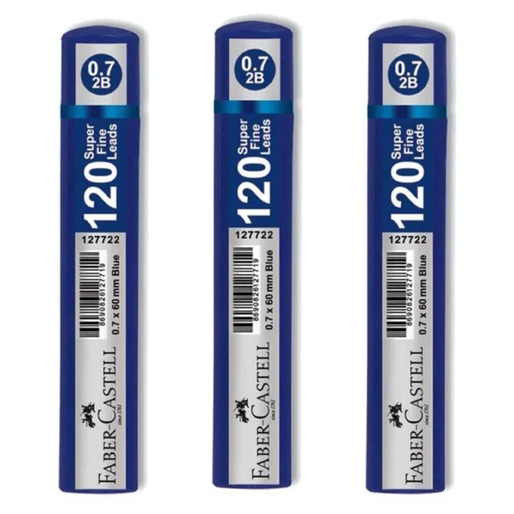 Faber Castell Min Uç Grip 0.7 Mm 2b 60 Mm 120li Mavi Tüp 5090127722