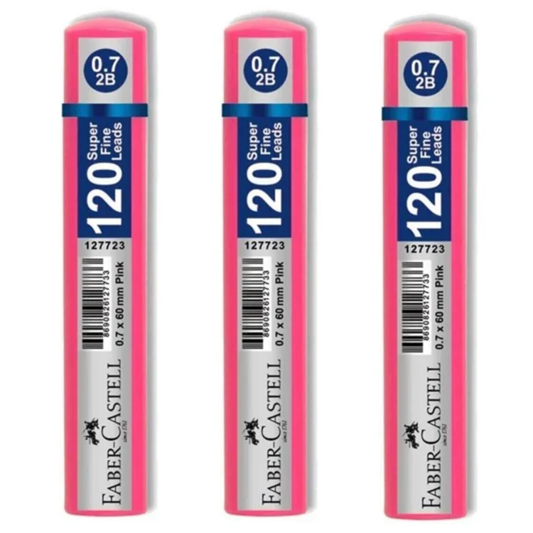 Faber Castell Min Uç Grip 0.7 Mm 2b 60 Mm 120li Pembe Tüp 5090127723000