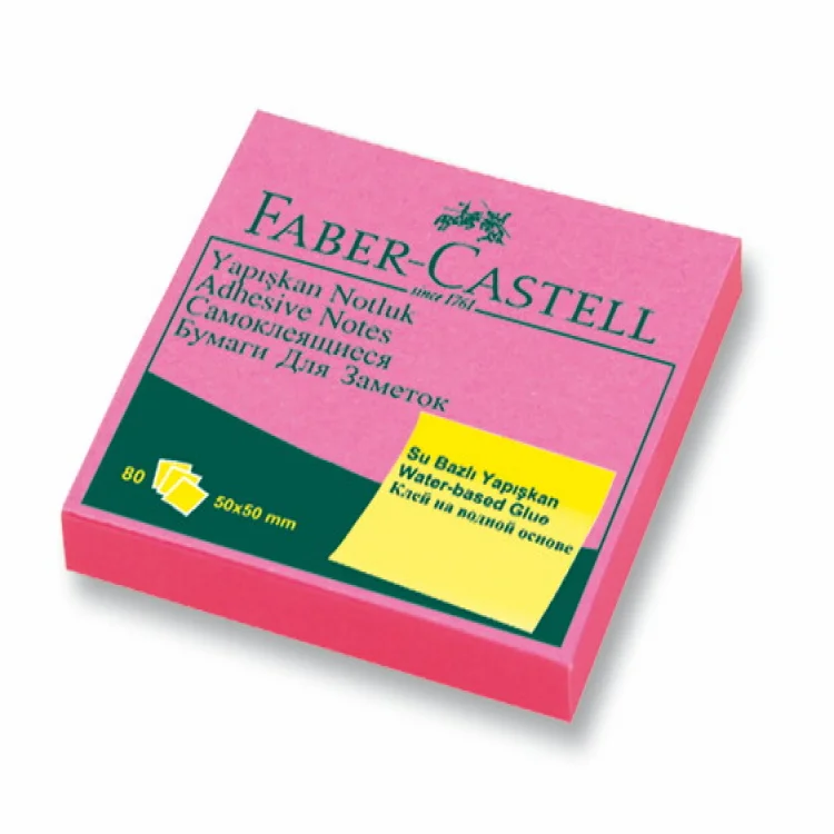 Faber Castell Not Kağıdı 50*50 Yapışkanlı Fosforlu Pembe-565840