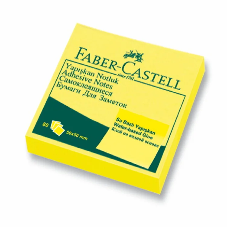 Faber Castell Not Kağıdı 50*50 Yapışkanlı Fosforlu Sarı 5089565841000
