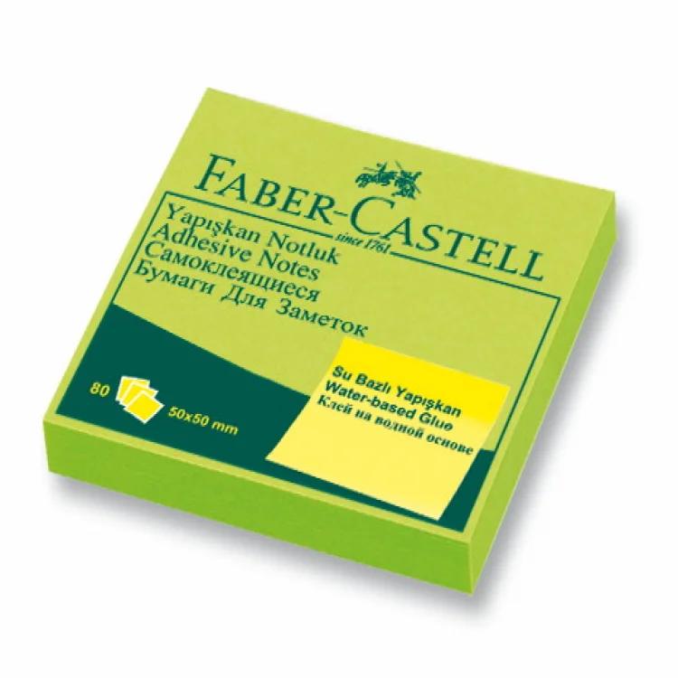Faber Castell Not Kağıdı 50*50 Yapışkanlı Fosforlu Yeşil 565842