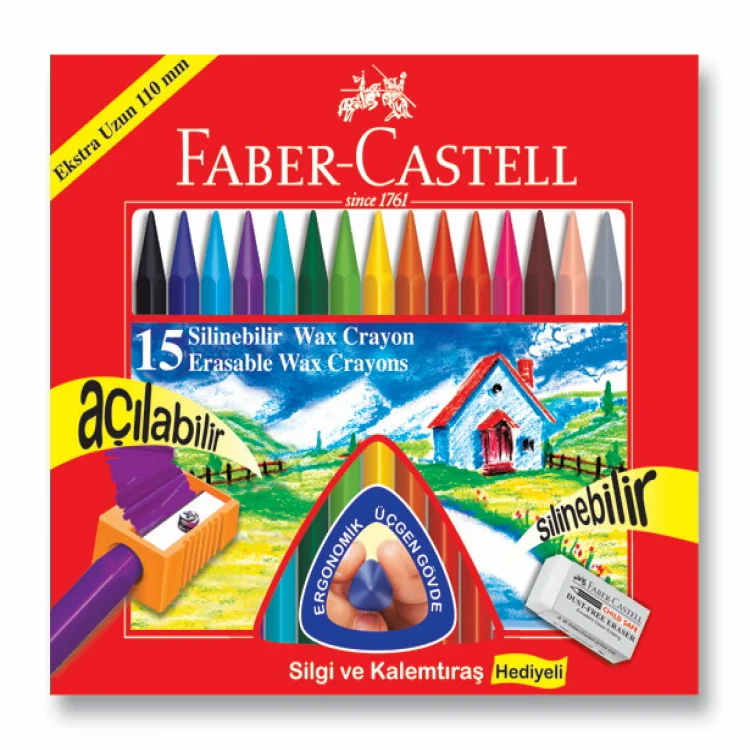 Faber Castell Pastel Boya Wax Crayon Silinebilir 15li 5281122715000
