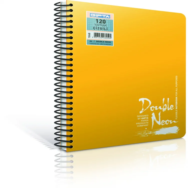 Gıpta Double A4 Neon Spiralli Pp Kapak Defter 100 Yaprak Çizgili 2170