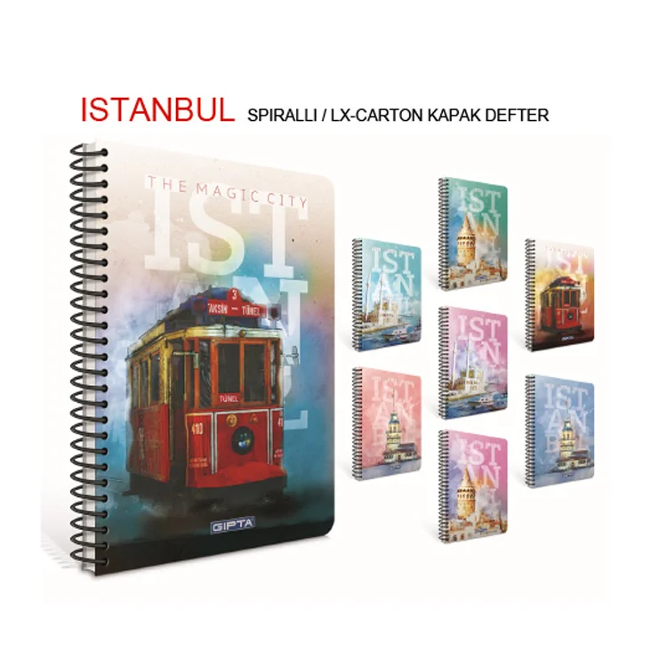 Gıpta İstanbul A4 Spiralli Karton Kapak Defter 100 Yaprak Çizgili 2315