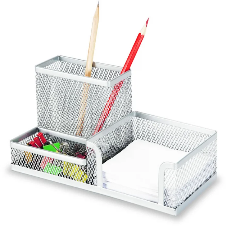 Gıpta Metal Masa Seti 3 Gözl Organizer Gümüş F0071