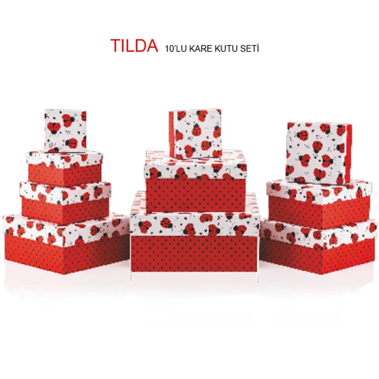 Gıpta Tilda Kare 10lu Hediye Kutusu Set 4-bx11870-2161