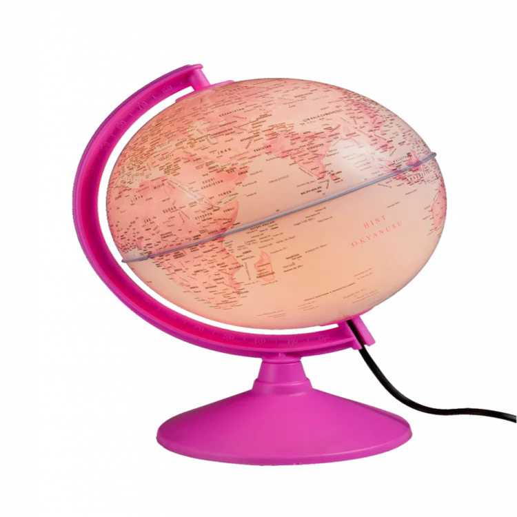 Gürbüz 43201 Işıklı Pembe Siyasi Küre 20 Cm