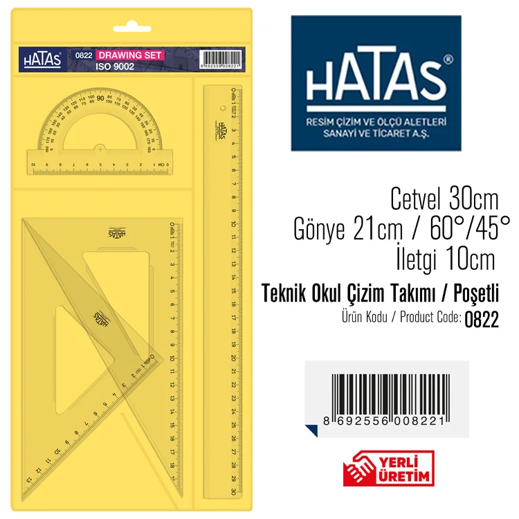 Hatas Çizim Takimi Teknik Okul Poşetli 0822
