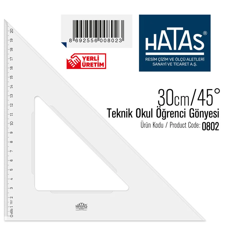 Hatas Gönye 30/45 Teknik Okul Öğrenci Tipi 0802
