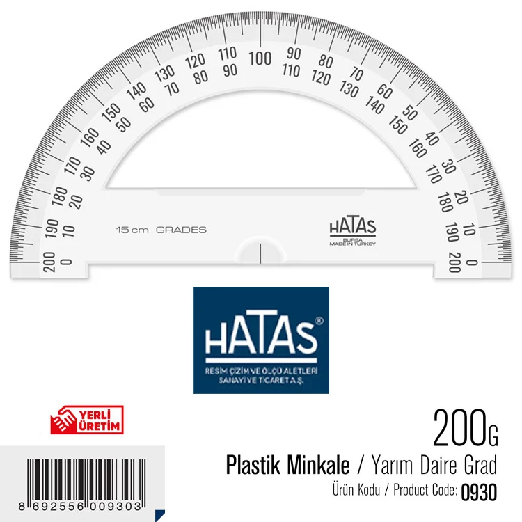 Hatas Minkale Plastik Yarım Daire 200 Grad 0930