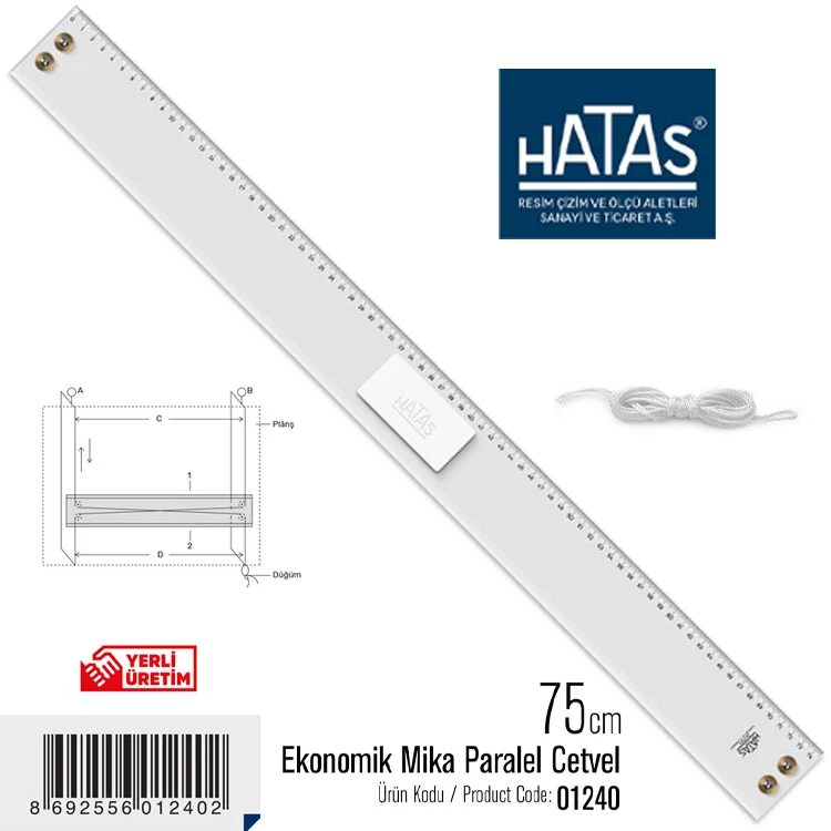 Hatas Paralel Cetvel 75 Cm Ekonomik 1240