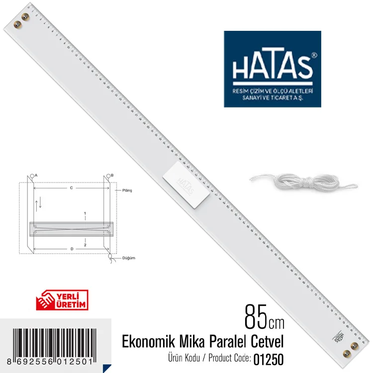 Hatas Paralel Cetvel 85 Cm Ekonomik 1250