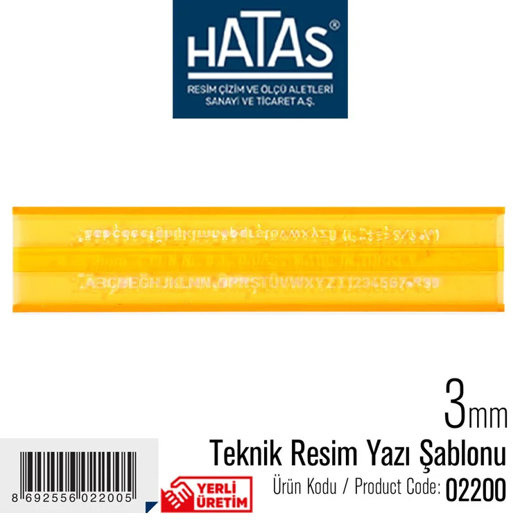 Hatas Şablon Teknik Resim Yazi 3 Mm 02200