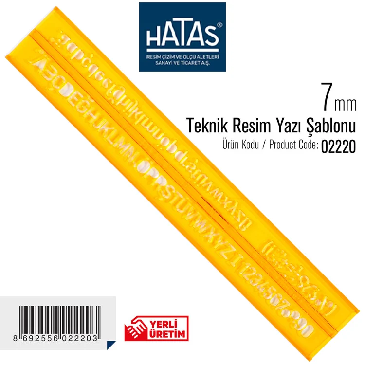 Hatas Şablon Teknik Resim Yazi 7 Mm 02220