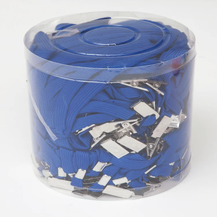 İnox 7705 Metal Klipsli Yaka Kartı İpi 50li -mavi