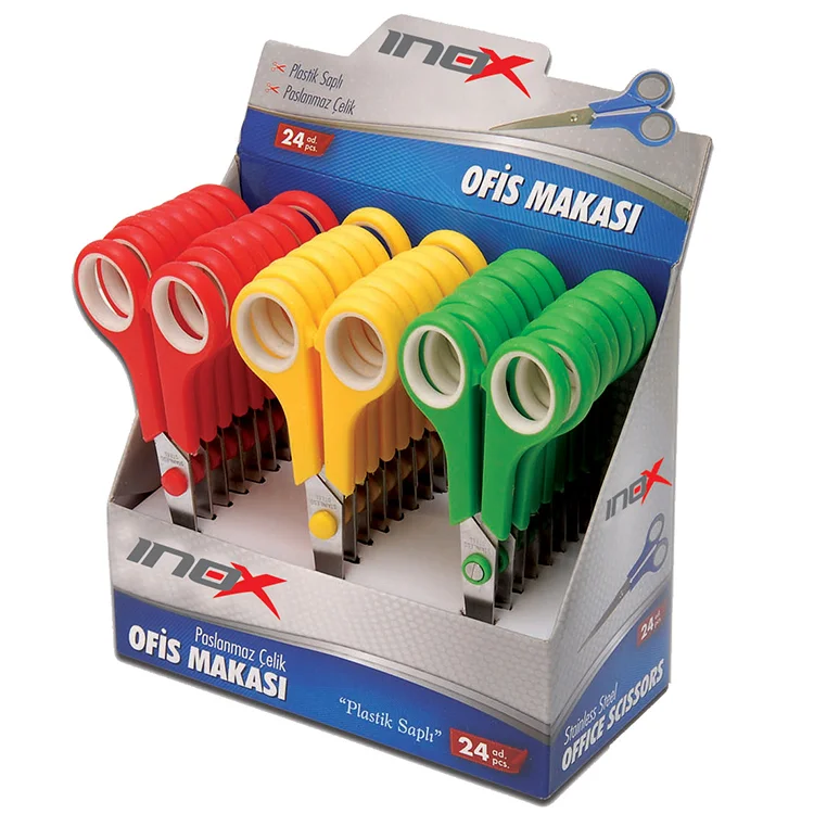 İnox 8702 Plastık Saplı Buro Makası 6,5