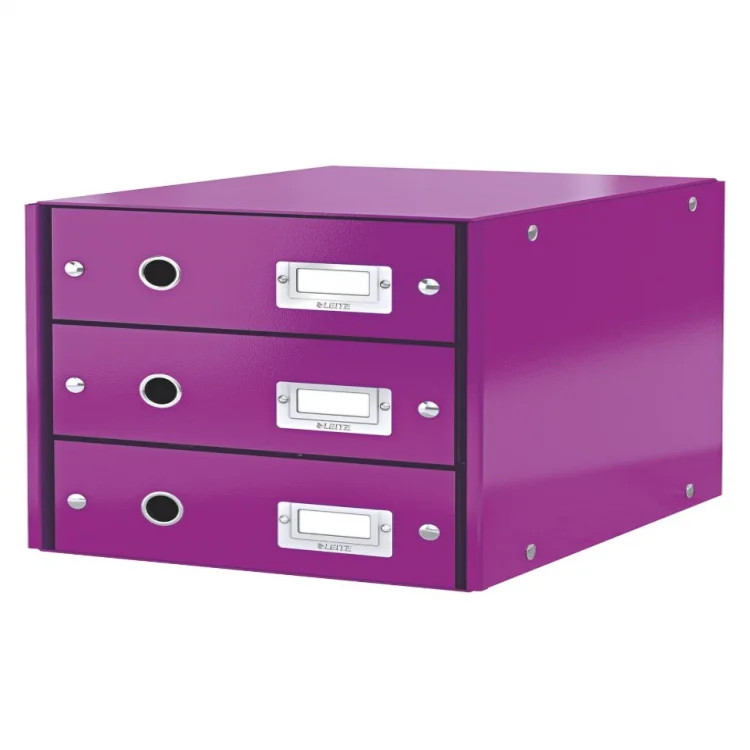 Leitz Wow C S 3 Çekmeceli Evrak Rafı Metalik Mor 60480062