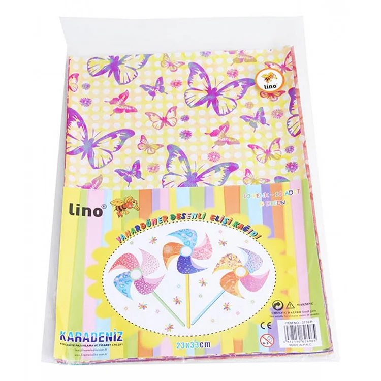 Lino Desenli Kağıt 50*70 Cm Simli Çizgi 10 Renk 2802jq-1