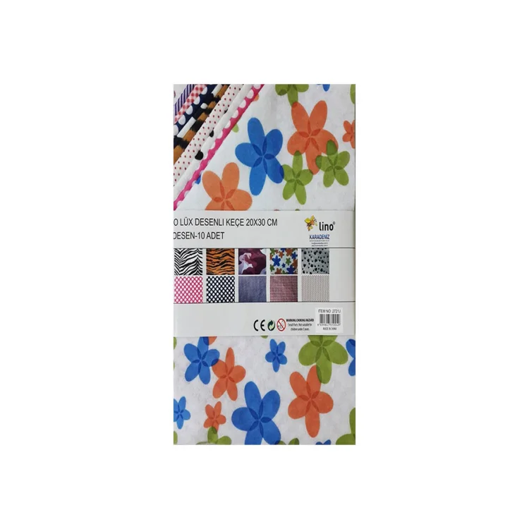 Lino Keçe 20*30 Cm Lüx Desenli 10 Desen 10lu 2721j