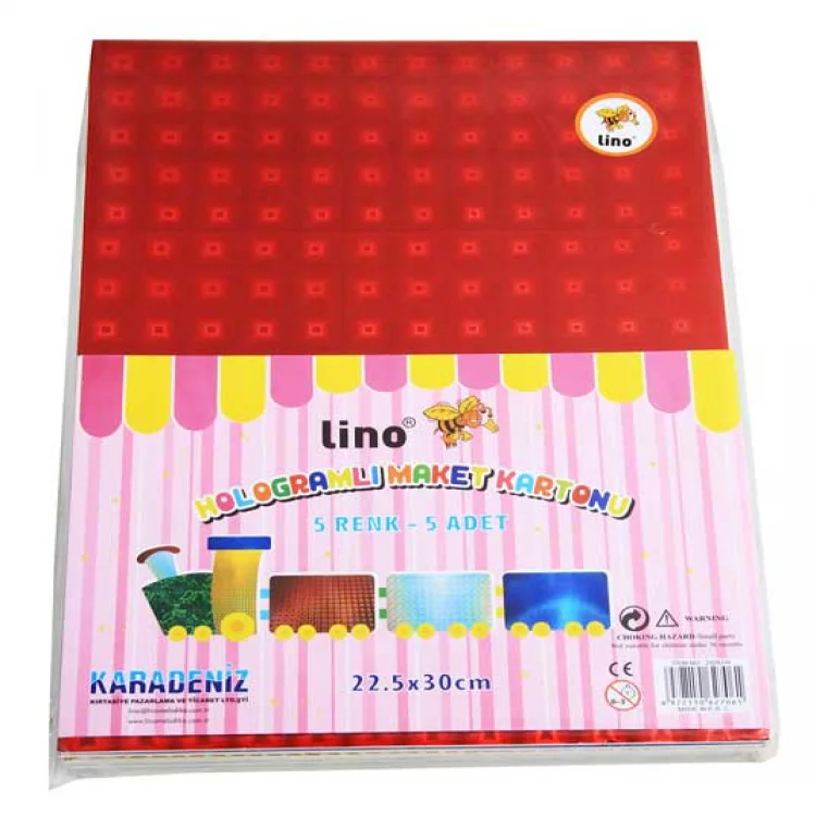 Lino Maket Kartonu 22.5*30 Hologramlı 5 Renk 5li 2929j-h
