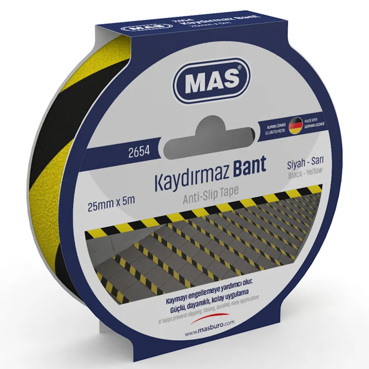 Mas Bant 2654 Kaydırmaz 25mm*5m Sarı&amp;siyah